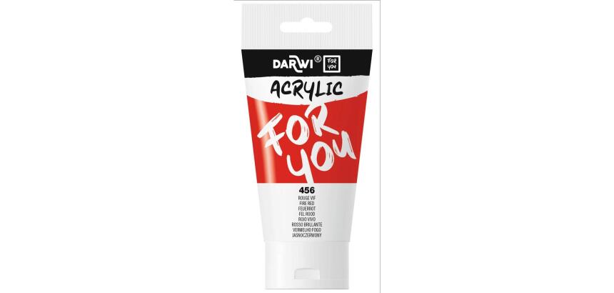 Darwi For You tube de peinture acrylique 75 ml - Rouge vif