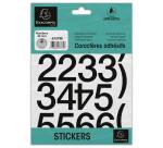 Pochette de chiffres adhésifs noirs 0-9 40 mm - Noir