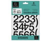 Pochette de chiffres adhésifs noirs 0-9 40 mm - Noir