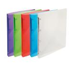 Classeur 4 anneaux plastifié Exacompta Crystal A4 - Dos 2 cm couleurs assorties