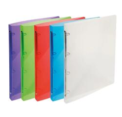 Classeur 4 anneaux 15 mm polypropylène Crystal colours - A4 - Couleurs assorties
