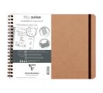 My.Notes Age Bag notitieboek met spiraalbinding en afscheurbare strook B5 horizontaal 120 uitscheurbare gestippelde (DOT) pagina's + kader bovenaan - Tabak