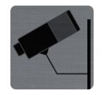 Plaque adhésive imitation aluminium Surveillance caméra 7,5x7,5 cm - Gris