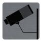 Plaque adhésive imitation aluminium Surveillance caméra 7,5x7,5 cm - Gris