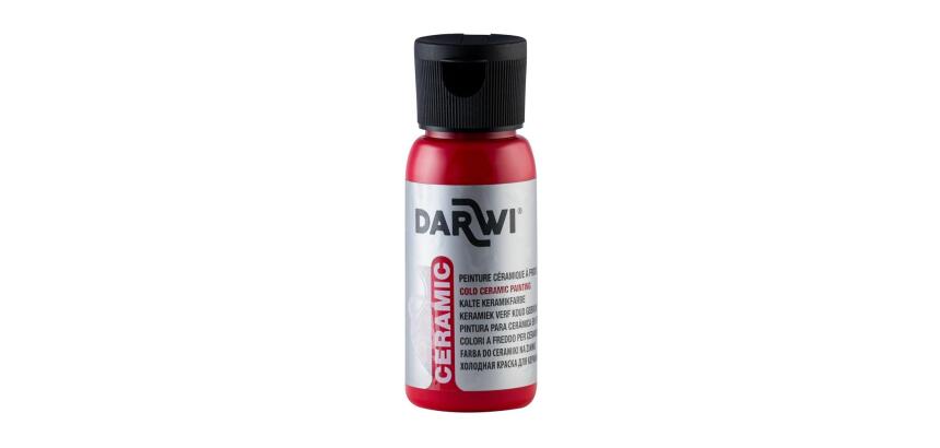DARWI Flacon de 50 ml de Peinture sur Céramique à Froid - vermillon