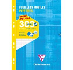 Feuillets mobiles-blanc A4 grands carreaux 300 pages