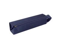 Rhodiarama trousse plumier simili cuir italien 23x5x5 cm - Bleu nuit