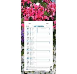 Calendrier mensuel Nature avec feuillets détachables 15,5 x 28,5 cm sur plaque imprimée 19 x 41 cm 2026 - Visuels assortis