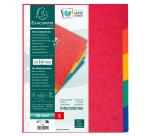 Intercalaires en véritable carte lustrée souple 225g/m2 FSC® avec 5 onglets neutres - Couleurs assorties