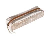 KLEO-PATHRA CUIR Trousse rectangulaire 4x21x6 cm cm Argent