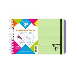 Carnet de fiches de révision Linicolor FRESH reliure intégrale 15,2x10,2 cm 50 fiches ligné 5 bandes de couleurs couverture plastique polypropyène rainuré - Vert