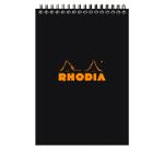 Bloc reliure intégrale Rhodia Classic 14,8x21 cm 80 feuillets ligné microperforé 80g - Noir