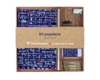 Le Mur des Je t'aime, Kit de papeterie contenant un carnet 11x17 cm 64 pages lignées, un crayon de papier, 2 pinces doubles-clip, 10 trombones et une gomme