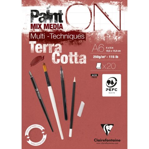 Bloc PaintON TERRACOTTA collé A6 20F