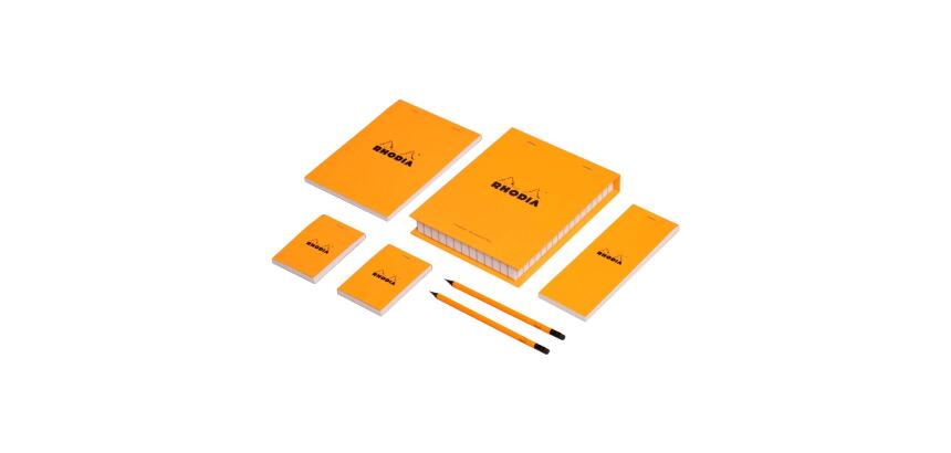 Coffret Rhodia l'essentiel - petits carreaux 5x5 - Orange