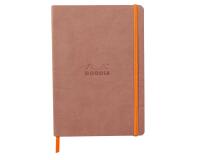 Rhodiarama carnet souple A5 160 pages dot papier ivoire 90g fermeture élastique - Bois de rose