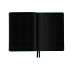 Rhodiarama Goalbook Creation rembordé rigide A5 160 pages papier Maya noir lisse dot 120g avec élastique - Eau