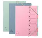 Trieur Harmonika recyclé avec élastiques AutentiK - 7 compartiments - Couleurs assorties