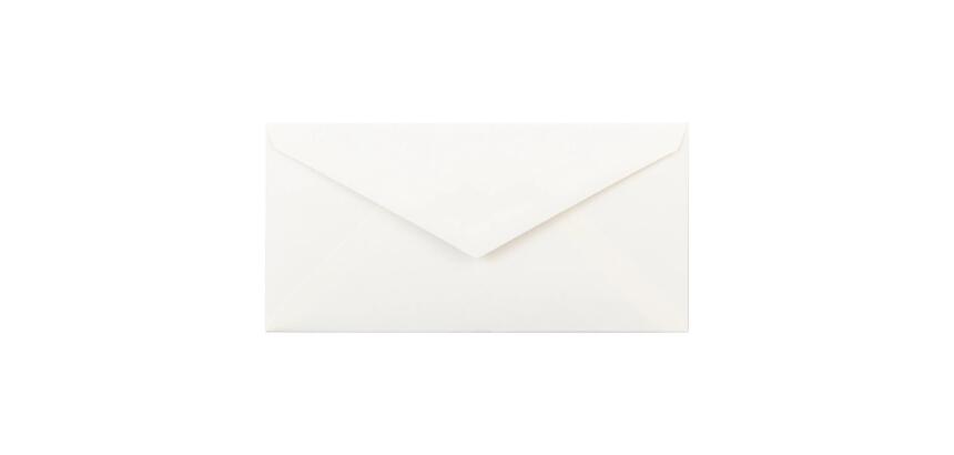 25 enveloppes DL (110x220mm) Vergé de France doublées gommées