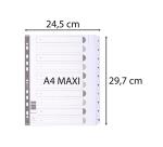 Intercalaires imprimés à touches plastifiées - 10 touches 1 à 10 - A4 maxi - Blanc