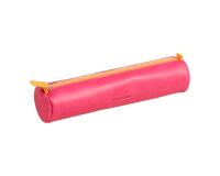 Rhodiarama trousse ronde simili cuir italien 5x21,5 cm - Framboise