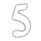 Petit chiffre 5 12cm - Blanc