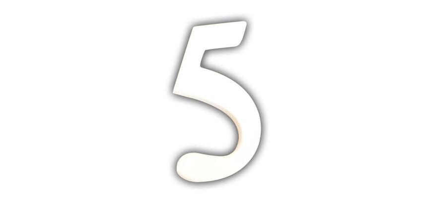 Petit chiffre 5 12cm - Blanc