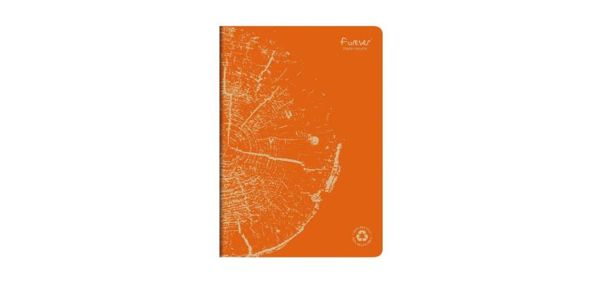 Cahier piqué FOREVER PREMIUM 100% recyclé A4 96 pages ligné papier recyclé blanc 90 g - Orange rouille