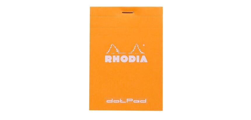 dotPad - bloc agrafé Rhodia N°12 8,5x12 cm dot 80 feuillets 80g - Orange