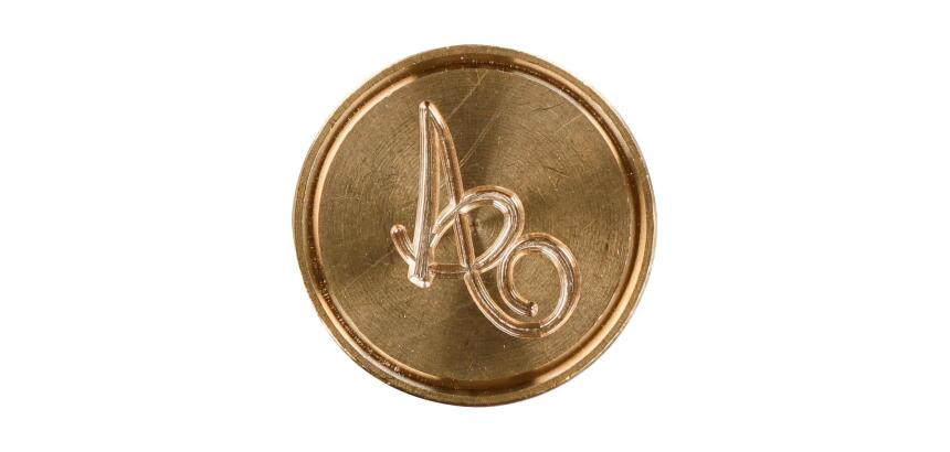 Pastille laiton sceau sur broche lettre anglaise