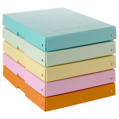 Caja de almacenamiento PureBox Pastel de Exacompta A4 24 x 32 x 4 cm de alto Colores surtidos pasteles