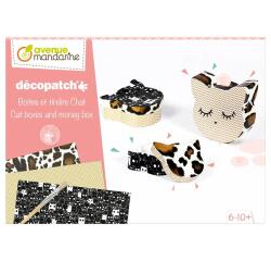 Boîte créative, Décopatch, Boîtes et tirelire Chat - Rose