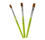 Set de 3 pinceaux brosses synthétiques - Vert