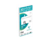 Paquet de 20 Enveloppes Blanches DL-110x220mm - Auto-Adhésives - 80g/m2 - Blanc