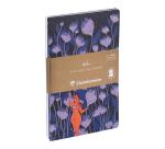 Adolie, Set de 2 carnets cousu fil A5 14,8x21 cm, 64 pages, ligné. Bloom. 1 carnet couverture cuir + 1 carnet couverture carte imprimée, ass.