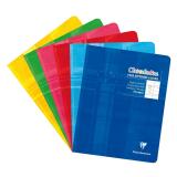 Cahier piqué 17x22 cm 32 pages double ligne 3 mm + interligne + marge - Assortis