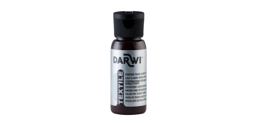 DARWI Flacon de 50 ml de Peinture Textile Opaque - Marron foncé
