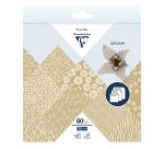 ORIGAMI, Pochette de 60 feuilles 70g/m2 3 formats - Kraft floral - Multicolore