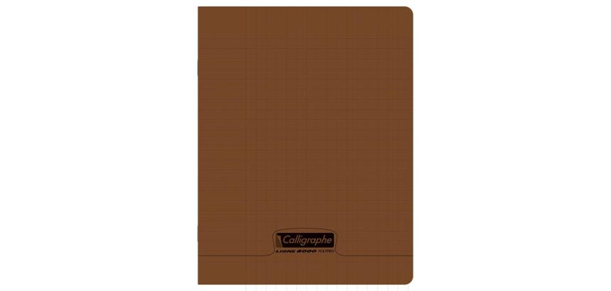 Cahier piqué 8000 POLYPRO 17x22 cm 96 pages grands carreaux 90 g - Marron