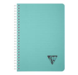 Carnet reliure intégrale Linicolor ESSENCE A5 180 pages ligné + marge couverture plastique polypropyène rainuré - Bleu lagon