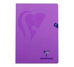 Cahier piqué Mimesys A4 80 pages quadrillé 4x8 + marge couverture polypropylène Couleur aléatoire - Assortis