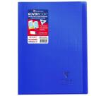 Cahier piqué Koverbook A4 96 pages petits carreaux + marge couverture polypropylène transparent - Assortis