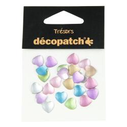 Sachet 24 coeurs 1cm - pastel - Assortiment pastel