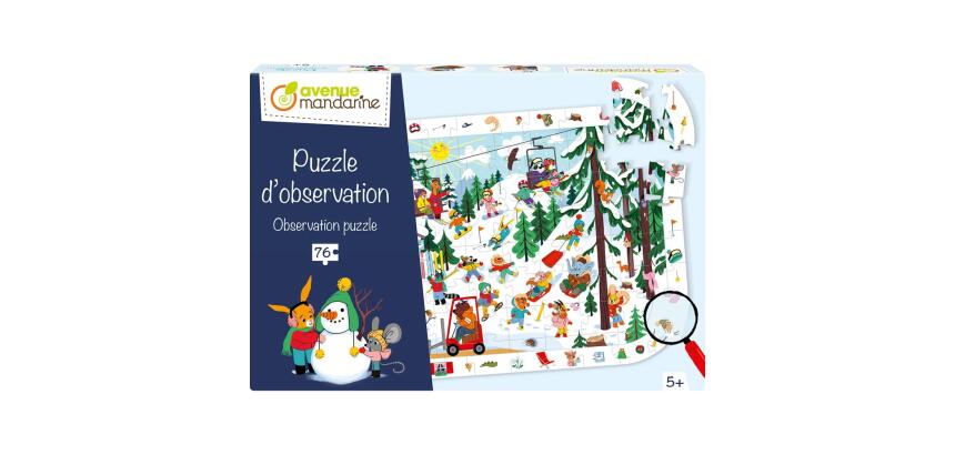 Puzzle d'observation, Vie à la montagne - Bleu