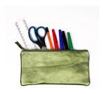 CUIRISÉ - Trousse plate 11x22 cm - Vert