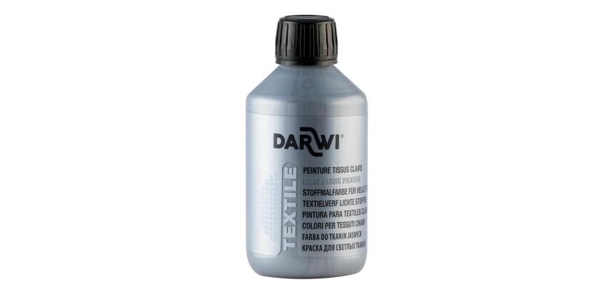 DARWI Flacon de 250 ml de Peinture Textile Métallique - Argent