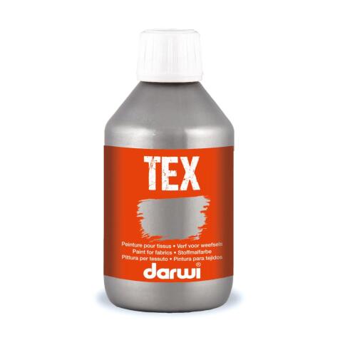 DARWI Flacon de 250 ml de Peinture Textile Métallique - Argent