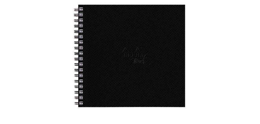 Rhodia Touch Watercolor Book, papier 100% coton grain satiné 300g - 21x21 cm, 40 pages - Noir