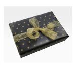 Papier cadeau Alliance, largeur 70 cm - Rouleau de 50 m, Etoiles or - Noir