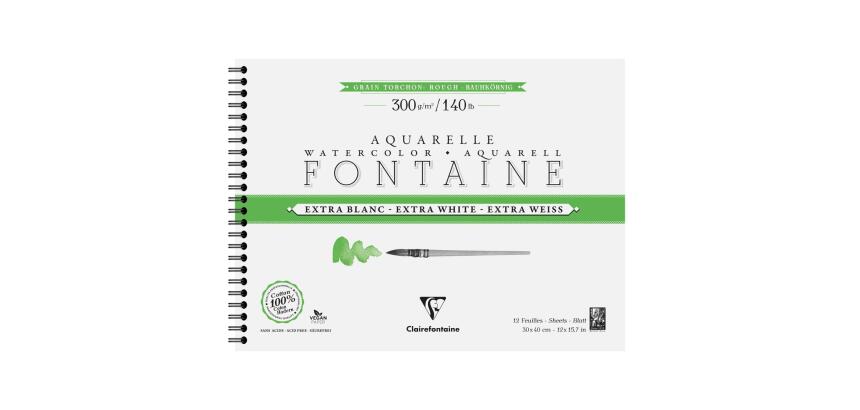 Fontaine Extra Blanc Grain Torchon album spiralé 12F 30x40cm 300g